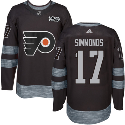 Adidas Flyers #17 Wayne Simmonds Black 1917-100th Anniversary Stitched NHL Jersey